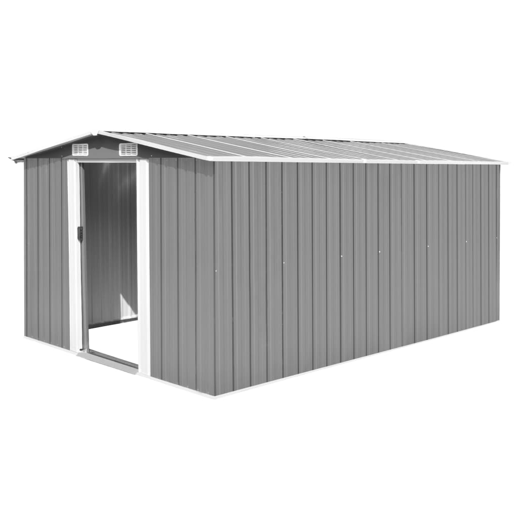 Vidaxl Garden Shed 257x392x181 cm de metal gris