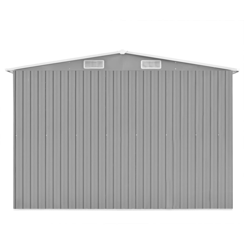 Vidaxl Garden Shed 257x392x181 cm de metal gris