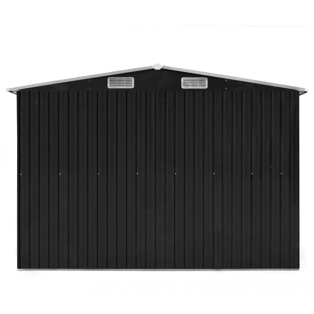 Vidaxl garden shed 257x392x181 cm metal anthracite -colored