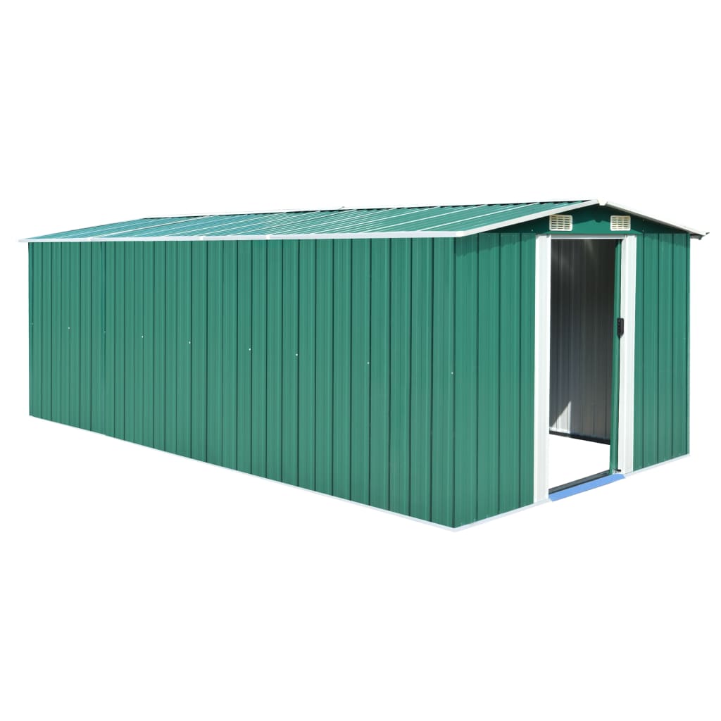 Vidaxl garden shed 257x489x181 cm metal green