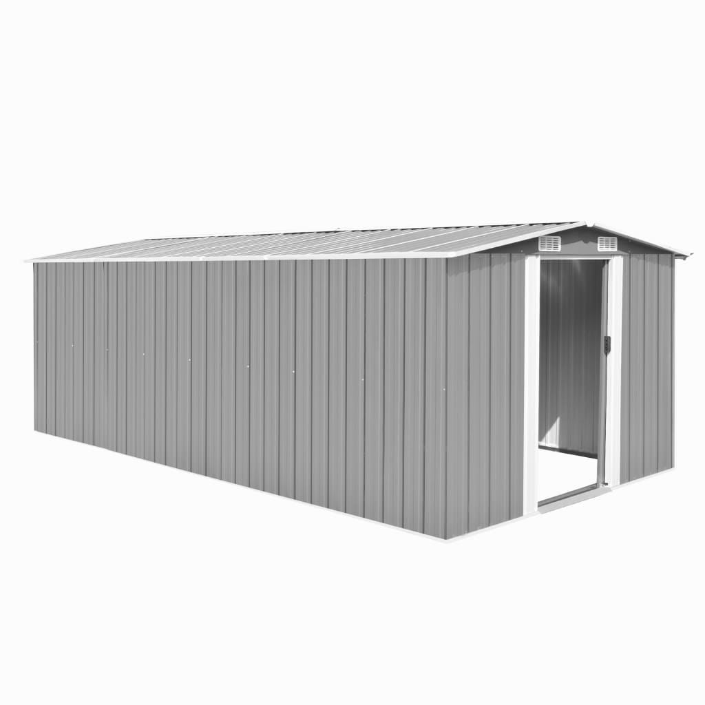 Vidaxl garden shed 257x489x181 cm metal gray