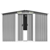 Vidaxl garden shed 257x489x181 cm metal gray