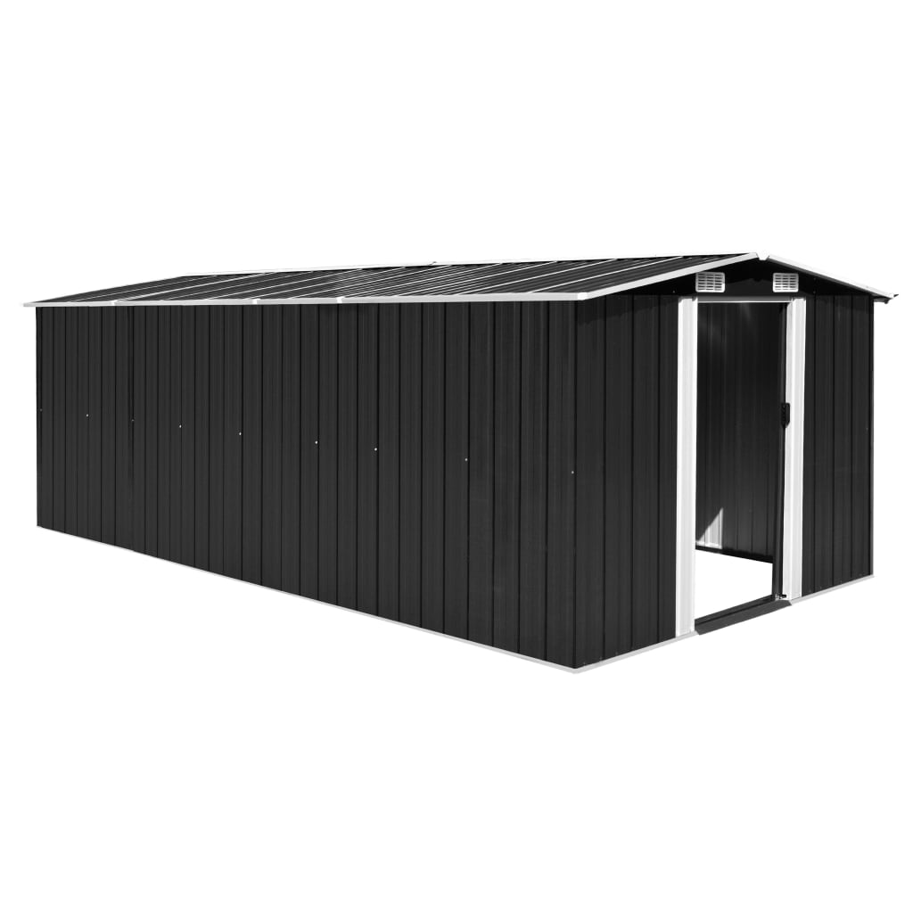 Vidaxl garden shed 257x489x181 cm metal anthracite -colored