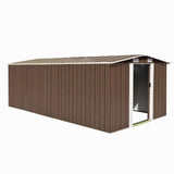 Vidaxl garden shed 257x489x181 cm metal brown