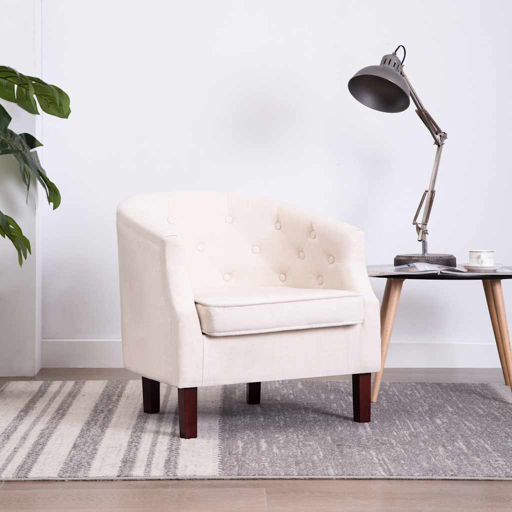 Vidaxl fauteuil stof beige
