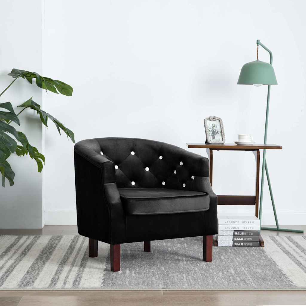Vidaxl fauteuil fluweel zwart
