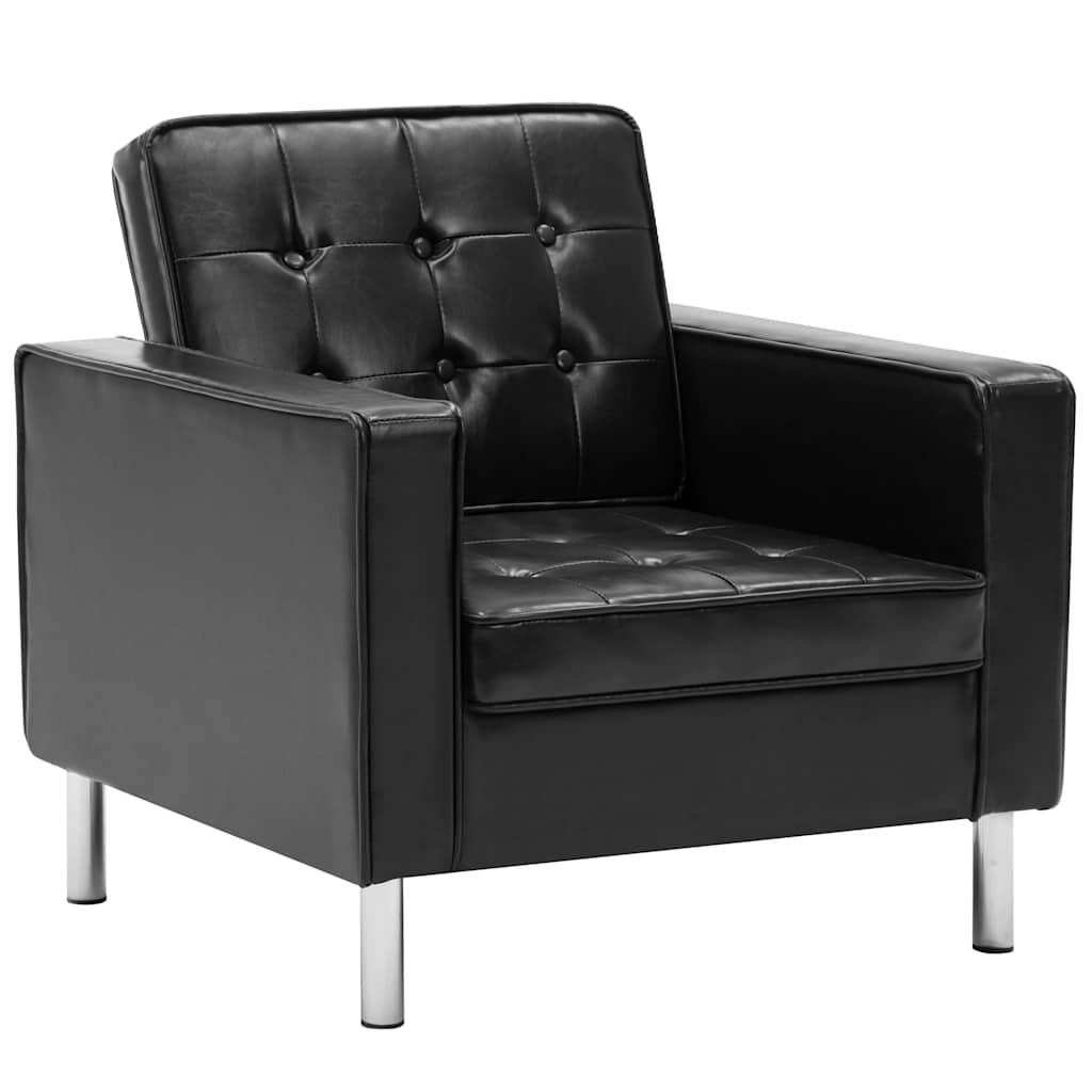 Vidaxl fauteuil zwart 75x70x75 cm kunstleer