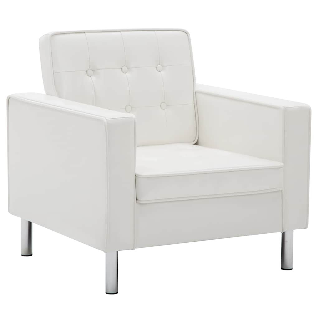 Vidaxl fauteuil wit 75x70x75 cm kunstleer