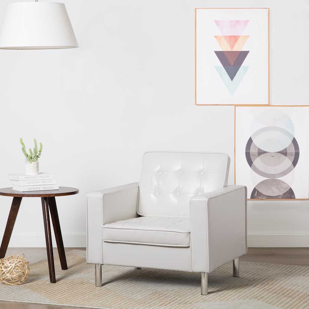 Vidaxl fauteuil wit 75x70x75 cm kunstleer