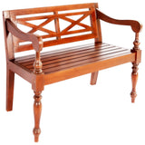 Vidaxl bank batavia 98 cm massief mahoniehout donkerbruin