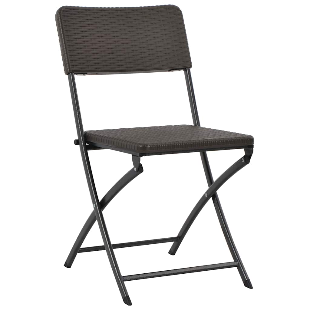 Vidaxl tuinstoelen inklapbaar 4 st hdpe en staal bruin