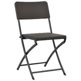 Vidaxl tuinstoelen inklapbaar 4 st hdpe en staal bruin
