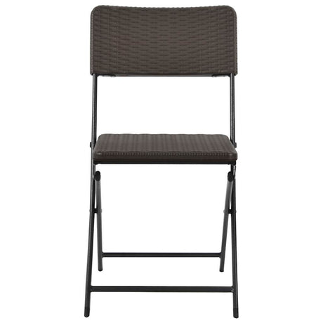 Vidaxl opklapbare stoelen, 4 stuks, hdpe en staal, bruin.