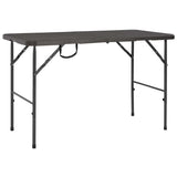 Vidaxl tuintafel inklapbaar rattan look 120x60x74 cm hdpe bruin