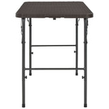 Vidaxl tuintafel inklapbaar rattan look 120x60x74 cm hdpe bruin