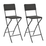 Vidaxl barstoelen inklapbaar 2 st rattan look hdpe en staal bruin