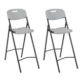 Vidaxl barstoelen inklapbaar 2 st hdpe en staal wit