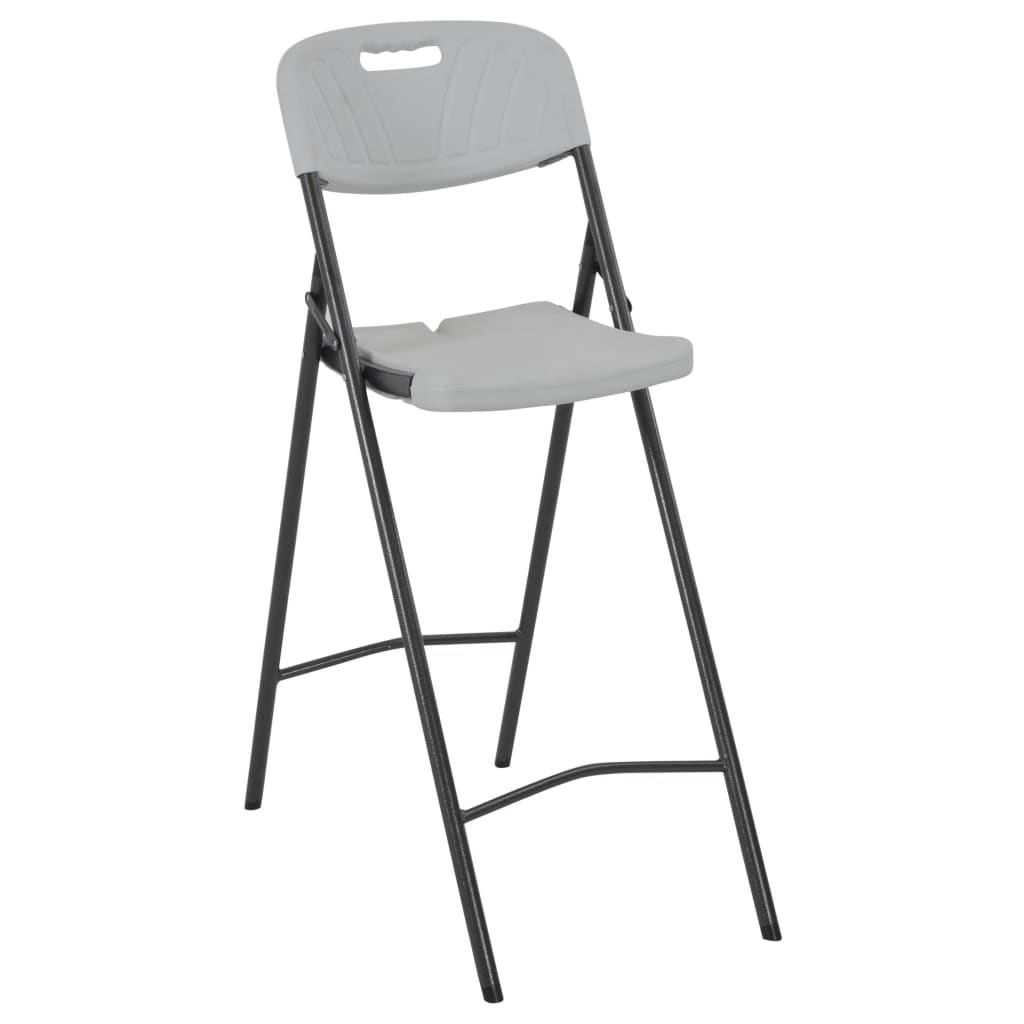 Vidaxl barstoelen inklapbaar 2 st hdpe en staal wit
