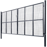 Vidaxl Gaaspoort 400x175 cm Gray en acier galvanisé