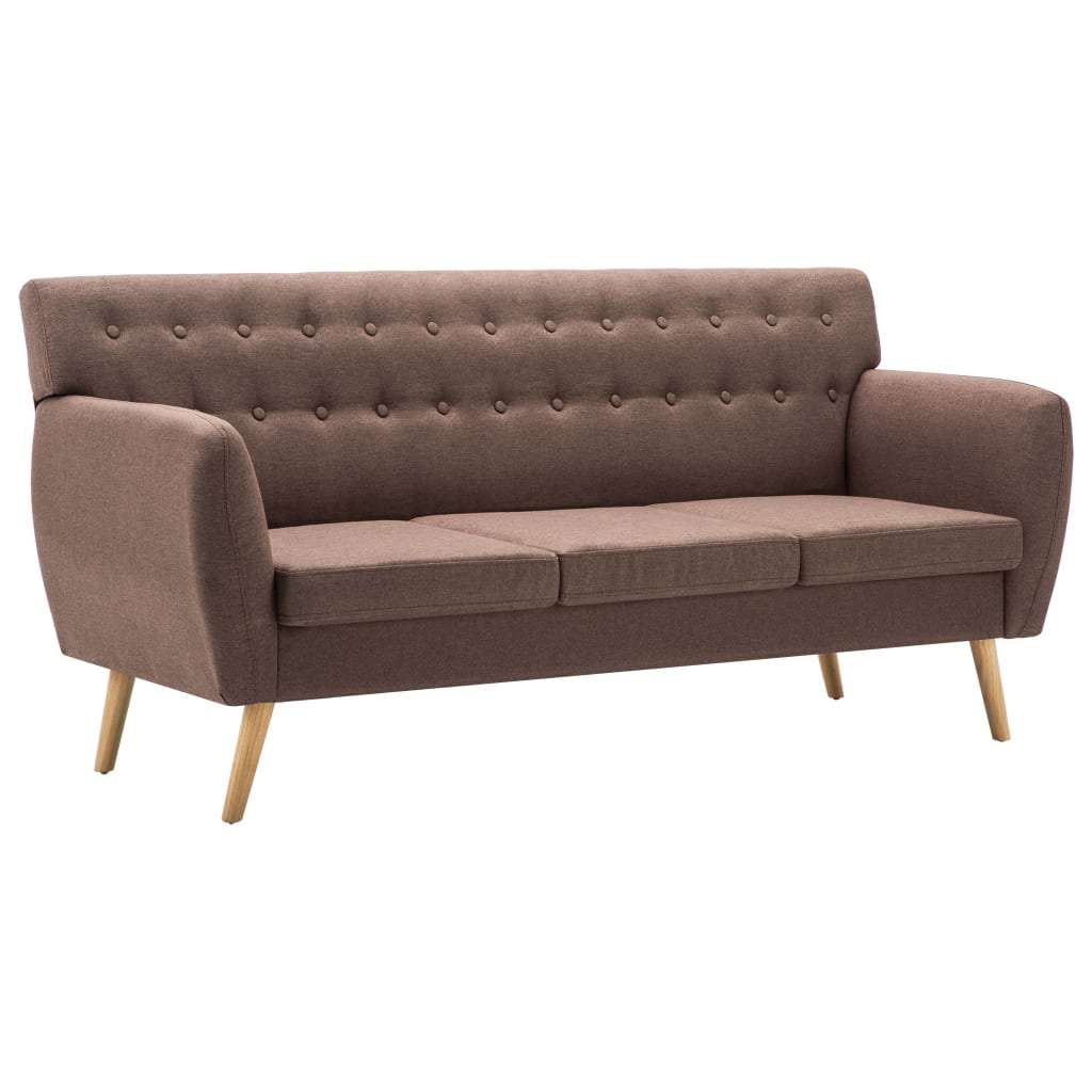 Vidaxl driezitsbank 172x70x82 cm stof bruin
