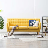 Vidaxl driezitsbank 172x70x82 cm stof geel