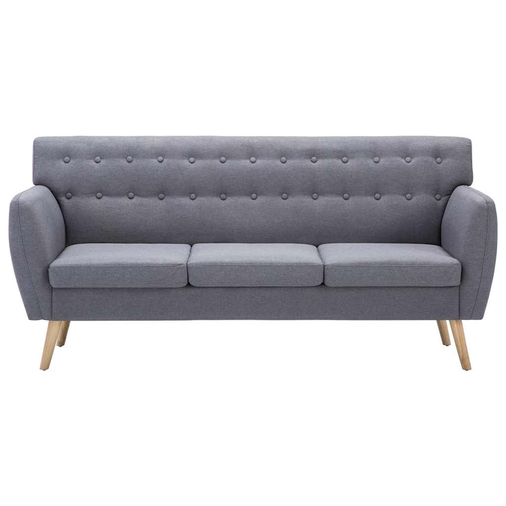 Vidaxl driezitsbank 172x70x82 cm stof lichtgrijs