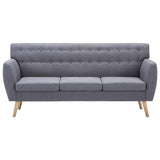 Vidaxl driezitsbank 172x70x82 cm stof lichtgrijs