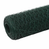 Vidaxl kippengaas 25x1,5 m staal met pvc coating groen