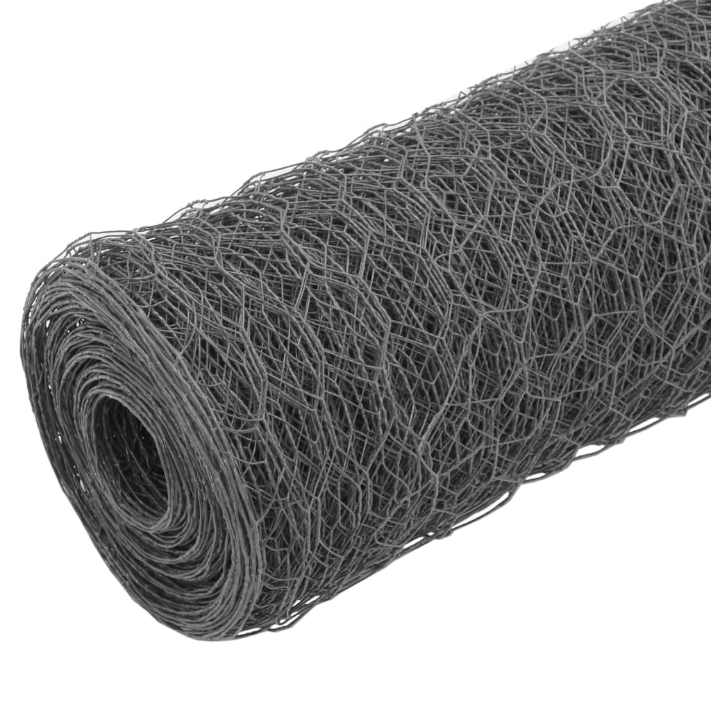 Vidaxl Chicken Wire 25x0,75 m ocel s PVC povlakem šedou