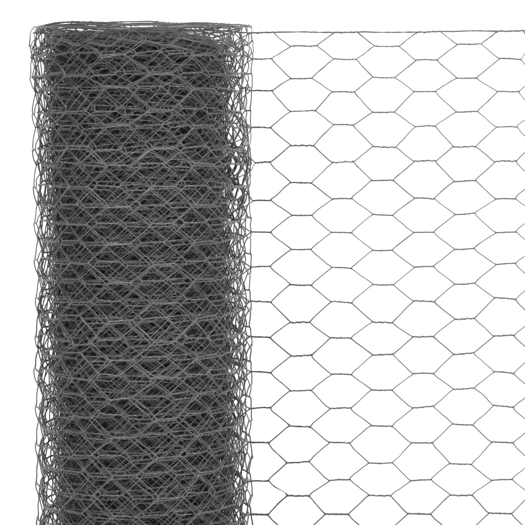 Vidaxl Chicken Wire 25x0,75 m ocel s PVC povlakem šedou