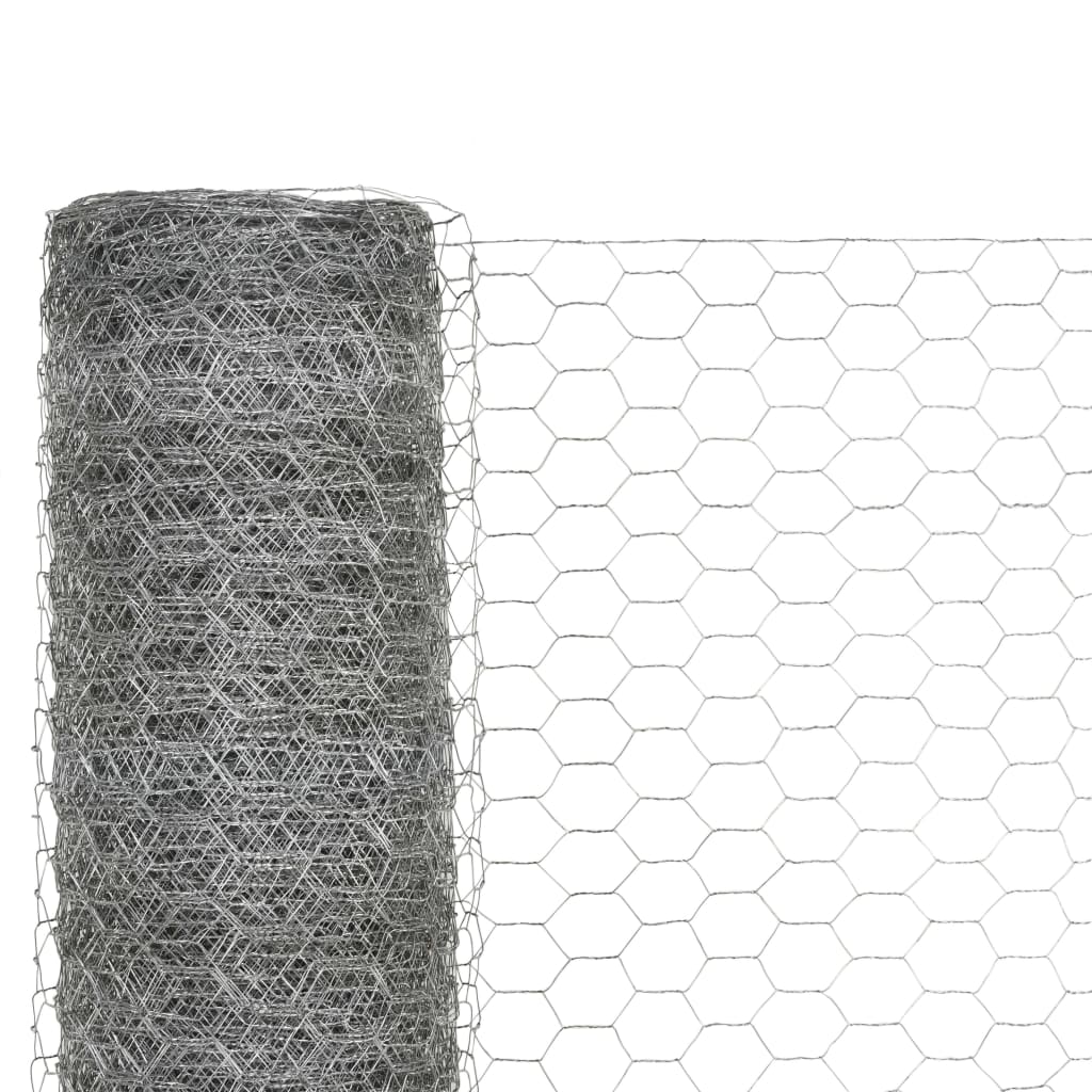 Vidaxl Chicken Wire 25x1,2 m galvanizované ocelové stříbrné barvy