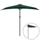 Vidaxl Balcony parasol half with aluminum pole 270x144 cm green