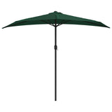 Vidaxl Balcony parasol half with aluminum pole 270x144 cm green