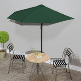 Vidaxl Balcony parasol half with aluminum pole 270x144 cm green