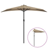 Vidaxl Balcony Parasol metà con polo in alluminio 270x144 cm taupe