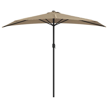 Vidaxl balkonparasol half met aluminium paal 270x144 cm taupe
