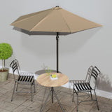 Vidaxl Balcony Parasol metà con polo in alluminio 270x144 cm taupe