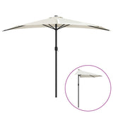 Vidaxl Balcony Parasol metà con polo in alluminio 300x155 cm di sabbia