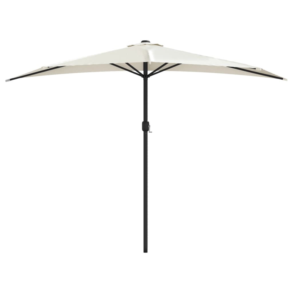 Vidaxl Balcony Parasol metà con polo in alluminio 300x155 cm di sabbia