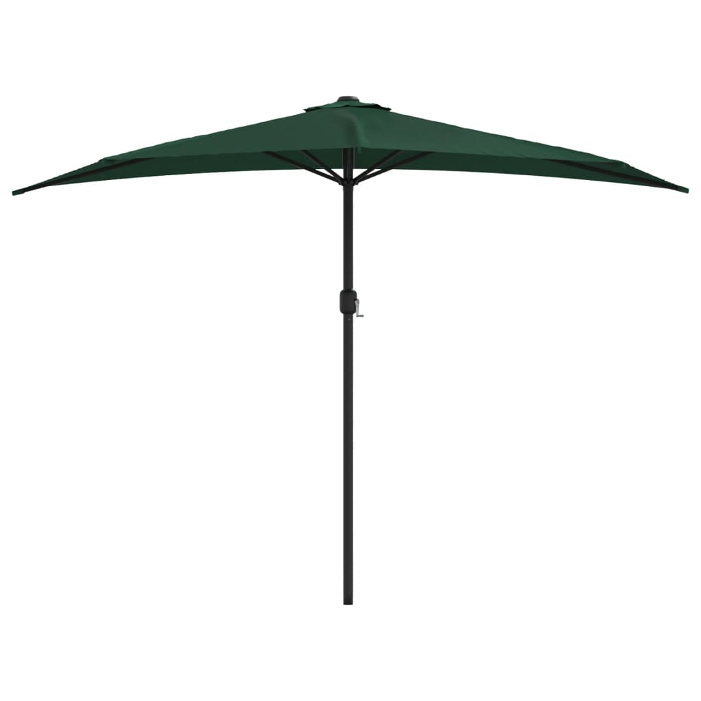 Vidaxl Balcony parasol half with aluminum pole 300x155 cm green