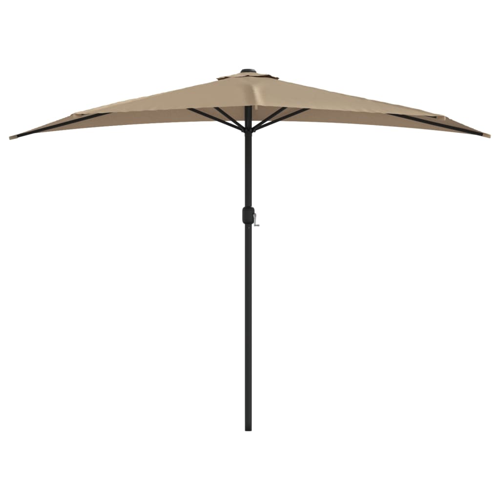 Vidaxl Balcony Parasol metà con polo in alluminio 300x155 cm taupe