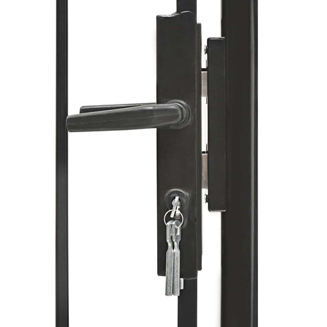 Vidaxl poort 1x1,5 m staal zwart