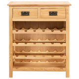 Vidaxl wijnkast 72x32x90 cm massief eikenhout