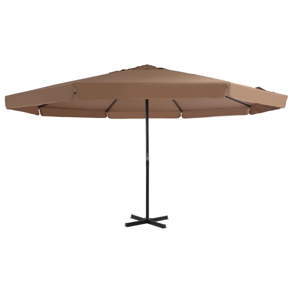 Parasol vidaxl avec poteau en aluminium 500 cm taupe