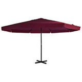 Vidaxl -parasol med aluminiumstang 500 cm Bordeaux rød