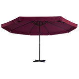 Vidaxl -parasol med aluminiumstang 500 cm Bordeaux rød