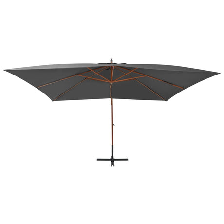 Vidaxl flytende parasol med trepol 400x300 cm antracitt -farget