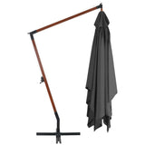 Vidaxl flytende parasol med trepol 400x300 cm antracitt -farget