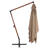 Vidaxl zweefparasol met houten paal 400x300 cm taupe