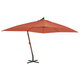 Vidaxl flytende parasol med trepol 400x300 cm terrakotta -farget